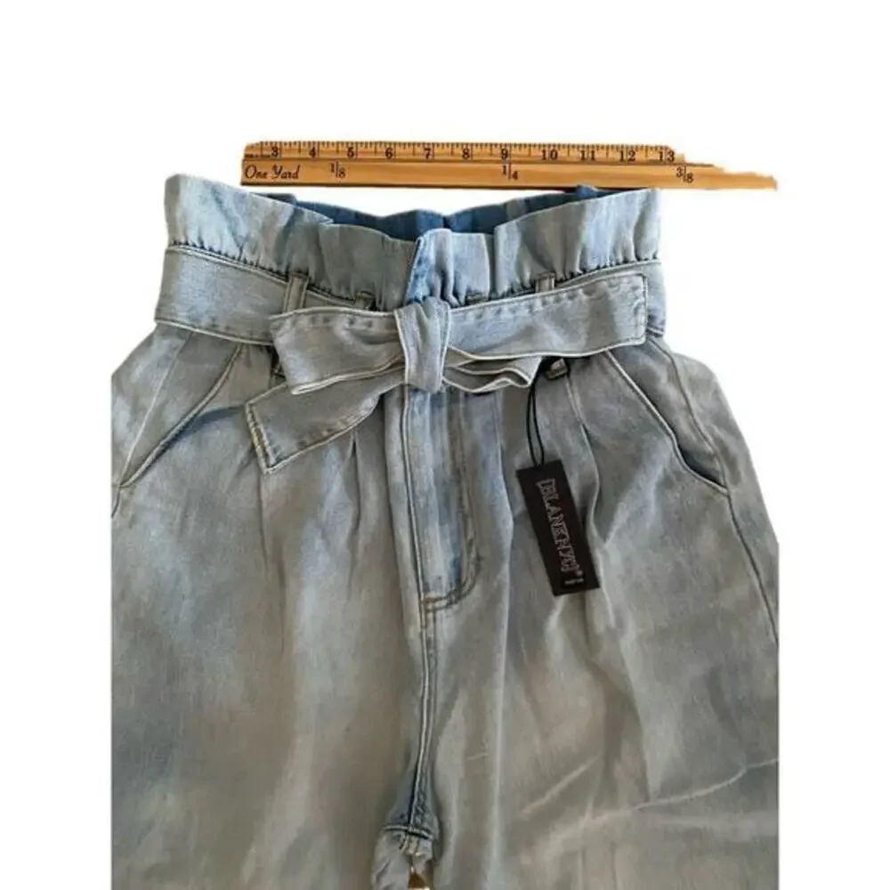 Blank NYC High Rise Wide‎ Leg Relaxed Y2k Coastal Jeans Light Wash Denim Casual - Picture 6 of 8